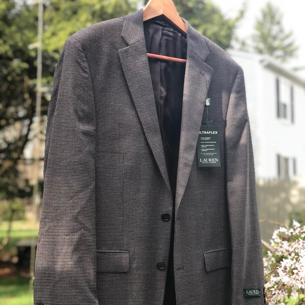 Ultra Flex Two-Button Blazer in grey ticweave